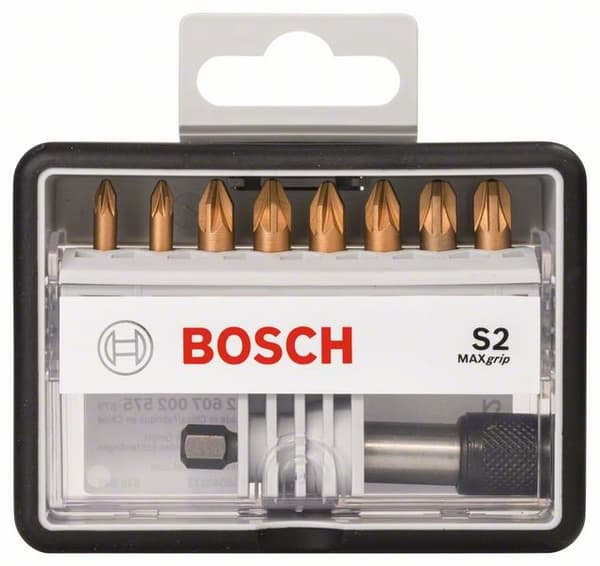 BOSCH bitsats Robust Line S Max Grip 25 mm, 8+1 delar, 2607002575