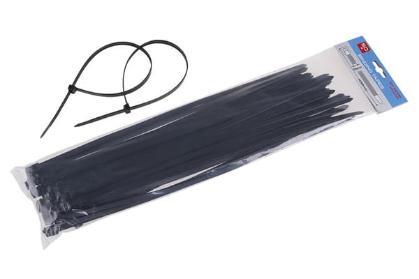 LEVIOR Kabelbindere 400 x 7,6 mm, sorte, 50 stk.