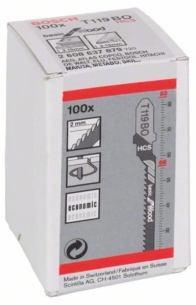BOSCH stiksaveklinge T 119 B Basic for Wood, HCS, 3 stk. 2608637788