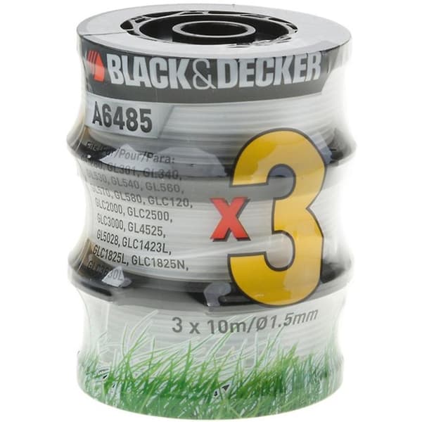 BLACK+DECKER Reflex reservspole med tråd 1,5 mm x 10 m, 3-pack A6485