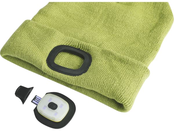 Extol Light mössa med pannlampa, USB, grön 43192