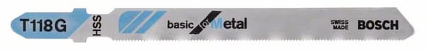 BOSCH sågblad för sticksåg T 118 G Basic for Metal, HSS, 3 st.