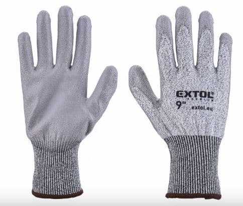 EXTOL PREMIUM skærefaste handsker, halvdyppet i PU, str. 9, 8856697