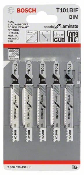 Bosch sticksågblad T 101 BIF Special for Laminate, 5-pack, 2608636431