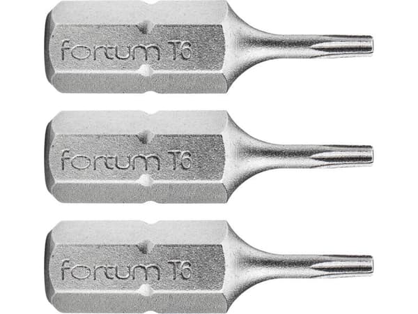FORTUM TORX-bitssæt, 3 stk., T6 x 25 mm, S2