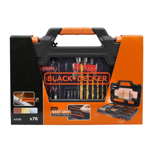 BLACK+DECKER 76-delars borr- och bitsats A7231