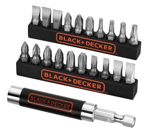 BLACK+DECKER 21-delars bitsats med magnetisk hållare A7074