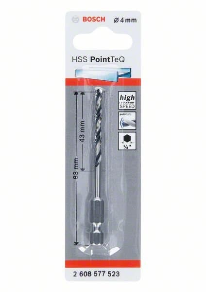 Bosch HSS PointTeQ HEX metalliporanterä, 4,0 mm