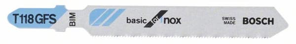 Bosch sticksågblad T 118 GFS Basic for Inox för rostfritt stål, 3 st 2608636498