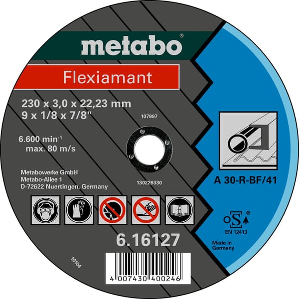 METABO Skæreskive til stål 150x3,0x22,2 mm, lige 616121000
