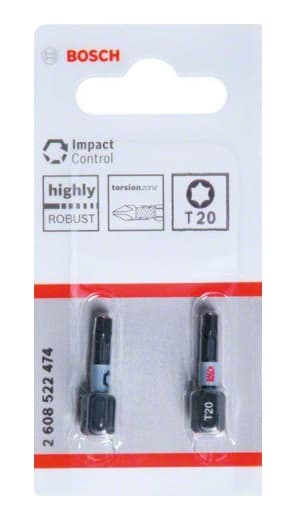 Bosch Impact Control T20 ruuvikärjet 25 mm, 2 kpl