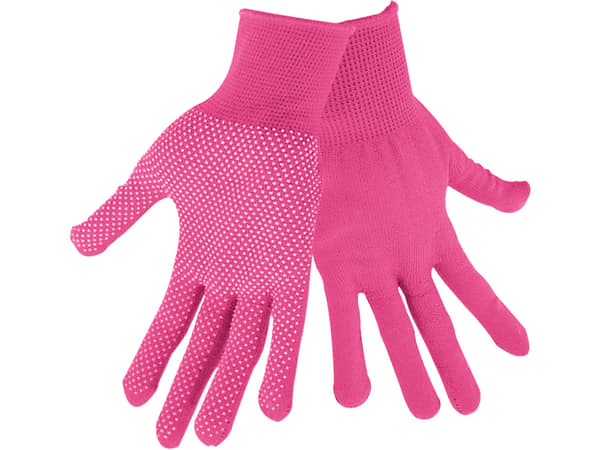 EXTOL LADY polyesterikäsineet PVC-nastoin, koko 7