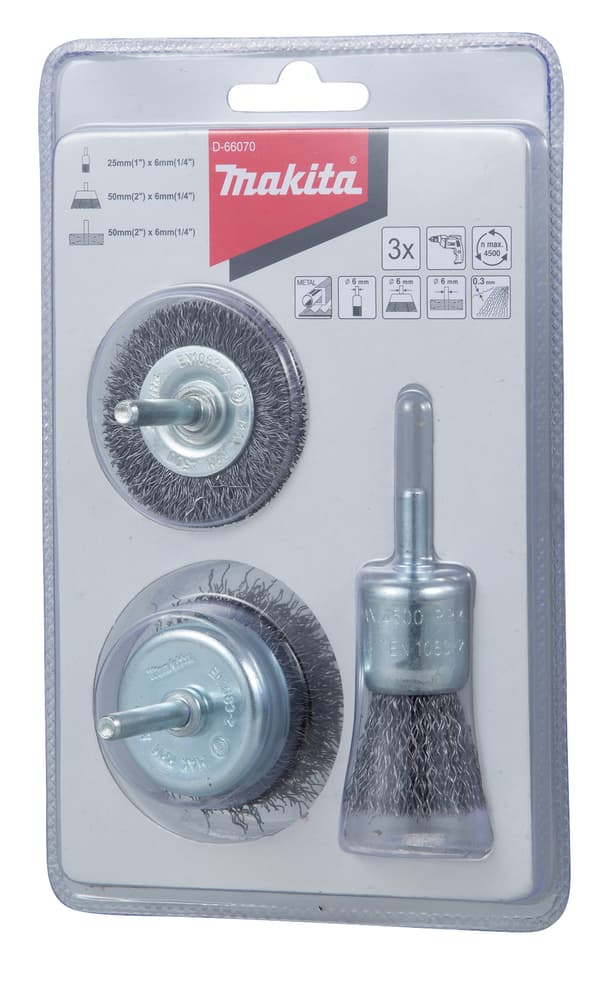 Makita teräsharjasarja 3 osaa D-66070