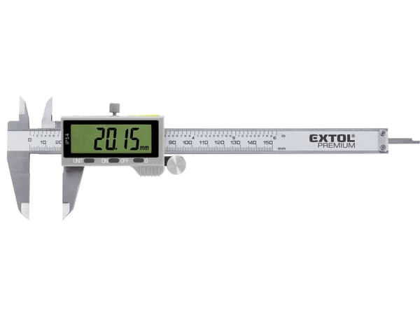 Extol Premium digital skydelære i rustfrit stål, 0-150 mm, IP54