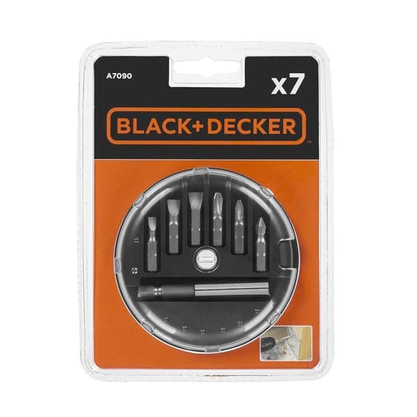 BLACK+DECKER 7-delt bitsæt 25 mm med magnetisk holder A7090