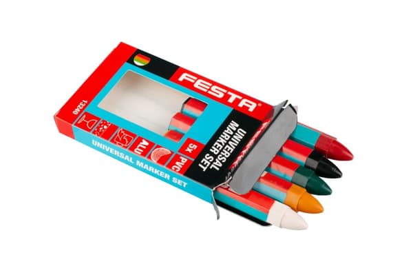 FESTA Universalmärkpenna 120 mm, 5-pack mixfärger