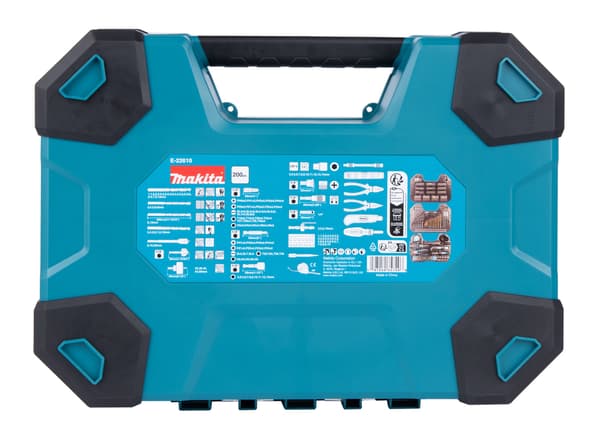 Makita bits- og borbitsæt 200 dele i plastkuffert E-22610
