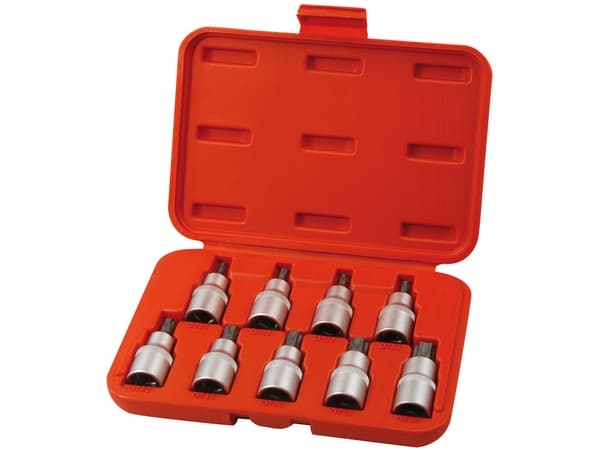 EXTOL PREMIUM TORX-hylsysarja, 9 osaa, 1/2" x 55 mm, 8818124