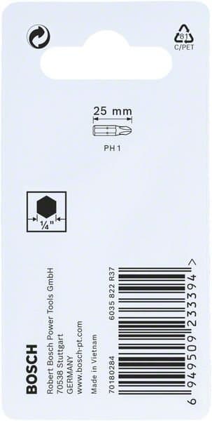 BOSCH PH1 Impact Control bits 25 mm, 2 stk. 2608522468