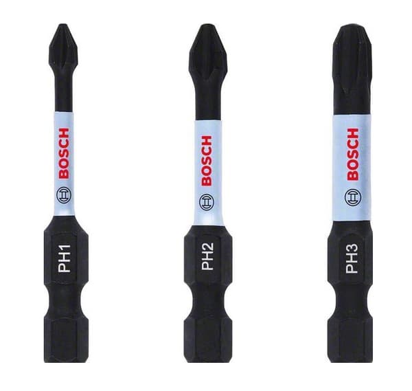 Bosch Impact Control PH -ruuvauskärjet PH1, PH2, PH3, 50 mm, 3 kpl
