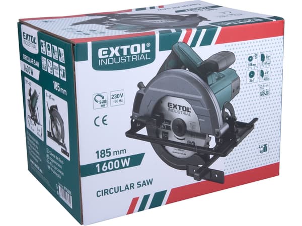 EXTOL cirkelsåg 8793000, 185 mm, 65 mm skärdjup