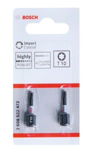 BOSCH Impact Control bits T10 25 mm, 2-pack 2608522472