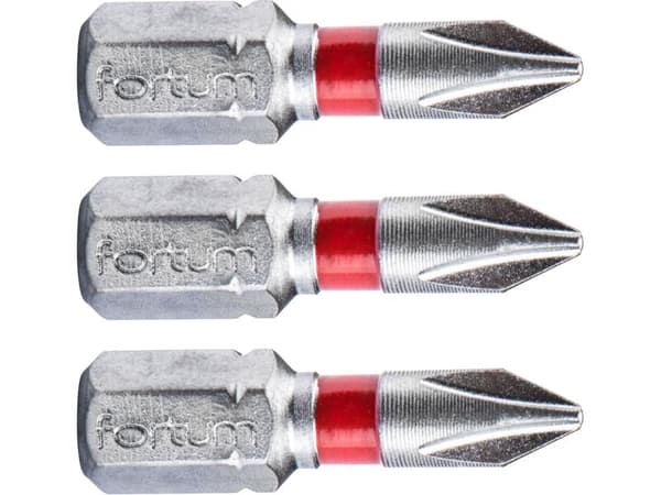 FORTUM Phillips-bit sæt, 3 dele, PH1 x 25 mm, S2