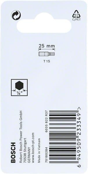 Bosch Impact Control T15 ruuvauskärjet 25 mm, 2 kpl