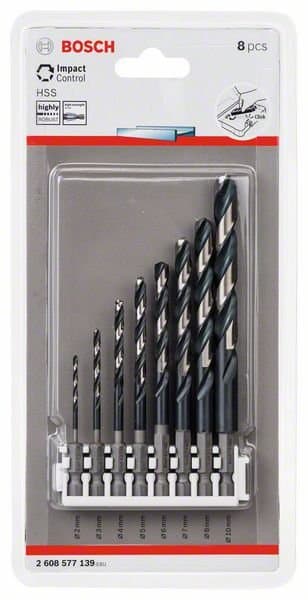 Bosch borrset Impact Control HSS, 8 delar, 2608577139