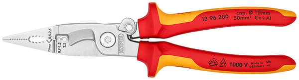 KNIPEX elektriker-tang, forkromet, 200 mm