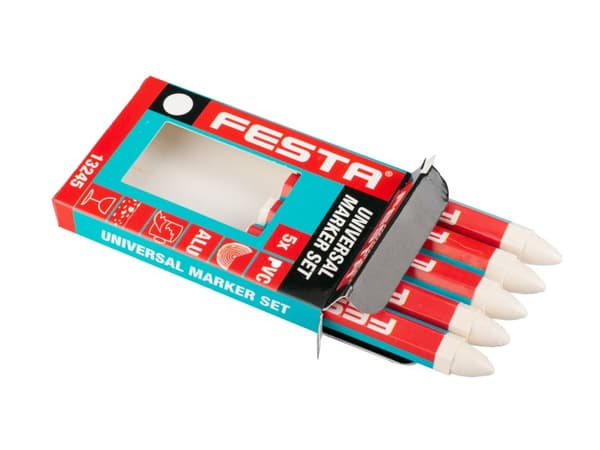 FESTA yleismerkintäkynä 120 mm, valkoinen, 5 kpl
