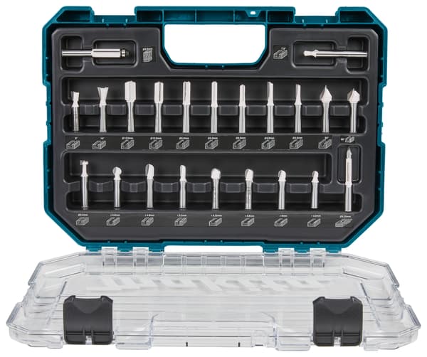Makita fræsejernssæt, 22 dele, 8 mm, D-74784