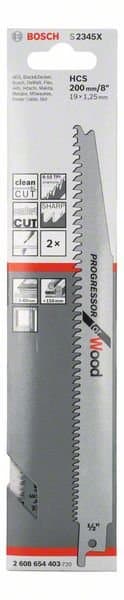 BOSCH bajonetsavklinge S 2345 X Progressor for Wood, 2 stk. 2608654403