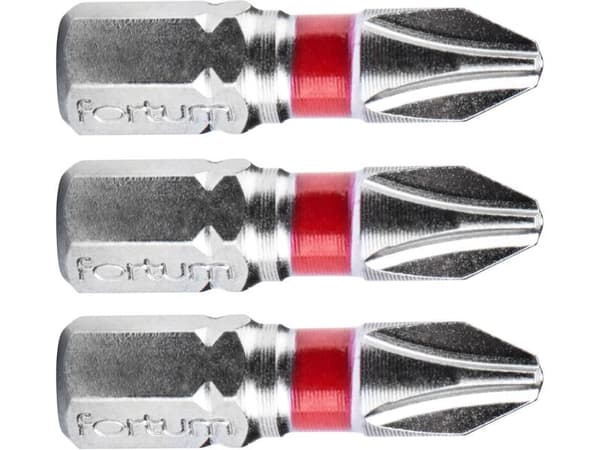 FORTUM Phillips bitssæt, 3 dele, PH2 x 25 mm, S2