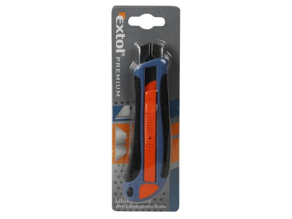 EXTOL PREMIUM kniv med utbytbart blad, självindragande, 19 mm