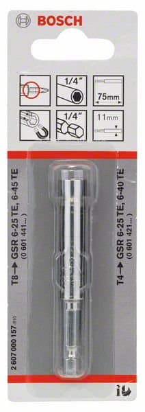 BOSCH Universalholder 1/4", 75 mm, 11 mm, ISO 1173 E6.3 2607000157