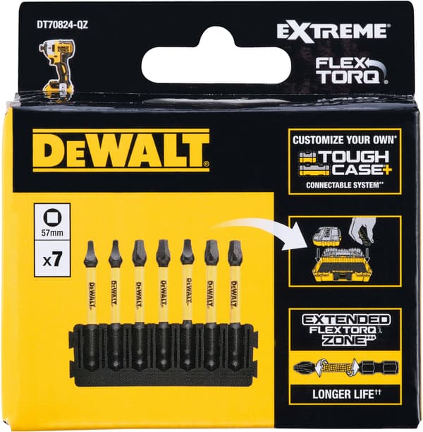 DeWalt 57 mm bittipidike ja bitit DT70824