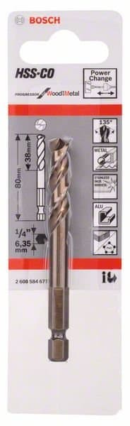 BOSCH Centreringsborr HSS-Co 80 för hålsåg 2608584677