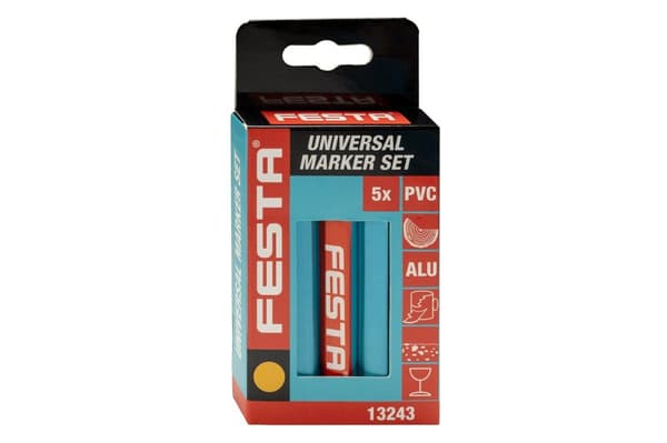 FESTA Universalmärkpenna 120 mm gul, 5-pack