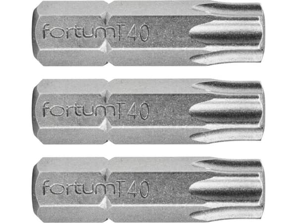 FORTUM Torxbits T40 x 25 mm, 3-pack, S2