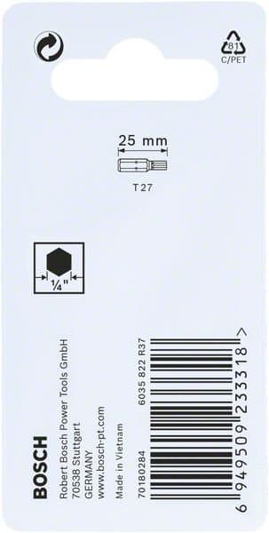 Bosch Impact Control T27 ruuvikärki 25 mm, 2 kpl
