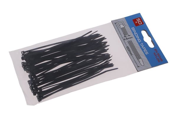 LEVIOR Kabelbindere 120 x 2,5 mm, 50 stk., sort