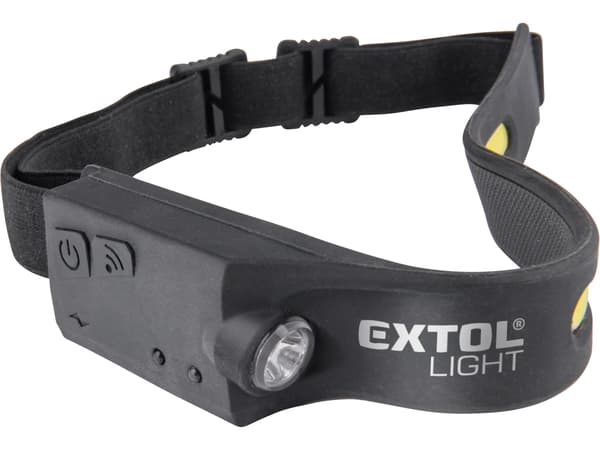 EXTOL LIGHT pandelampe 350 lm, USB-opladning, IR-sensor, COB/XPE LED 43186