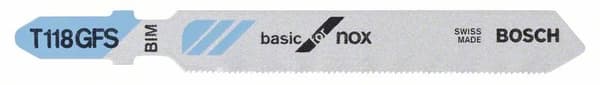 Bosch sticksågblad T 118 GFS Basic for Inox för rostfritt stål, 3 st 2608636498
