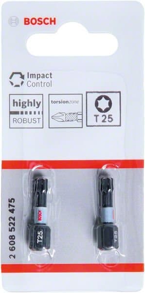 BOSCH Impact Control Torx bit T25, 25 mm, 2 stk.