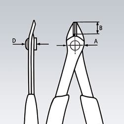 Knipex Electronic Super Knips® tarkkuussivuleikkurit 125 mm, bruneroidut