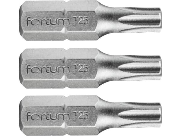 FORTUM Torxbitsset 3 delar T25 x 25 mm, S2