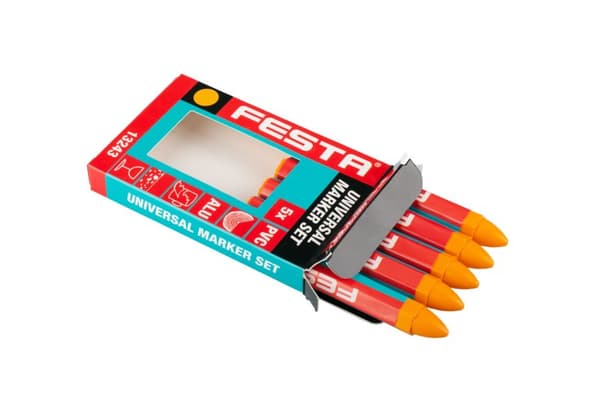 FESTA Universalmärkpenna 120 mm gul, 5-pack
