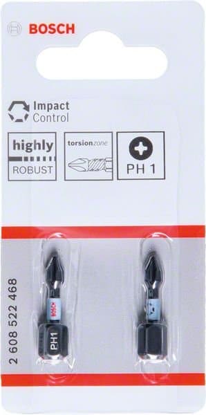 BOSCH PH1 Impact Control bits 25 mm, 2 stk. 2608522468
