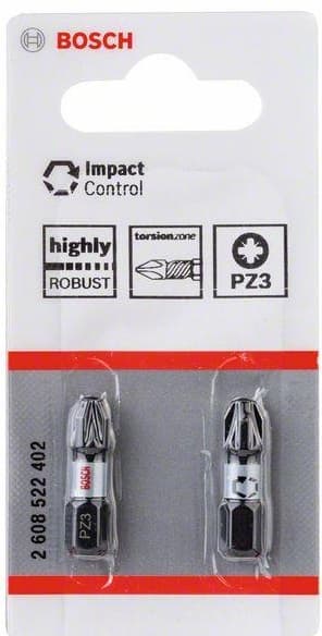 BOSCH Impact Control PZ3 bits 25 mm, 2 stk. 2608522402